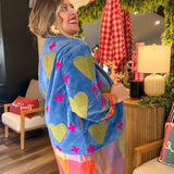 Chapman Embroidered Jacket - Bright Blue + Lime Green