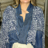 Oversized Bandana Denim Kimono Top