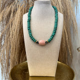 Pink Opal + Turquoise Statement Necklace