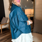 Denim Daze Gold Button Top