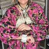 Jungle Leopard Button Up Kimono Dress