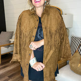 Country Camel Fringe Suede Jacket