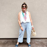 Crisp White Statement Bubble Top