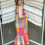 Old Money Plaid Maxi Dress - Multi