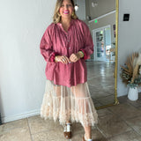 Hearts Desire Polka Dot Button Up Top - OS