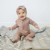 Dusty Rose Bamboo Footed Zipper