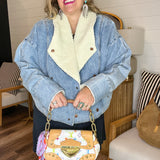 Ranch Weather Sherpa Lined Cropped Denim Jacket