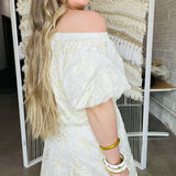 Ivory Embroidered Bow Midi Dress