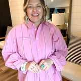 Strawberry Stripes Shirt - Pink