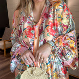 Pink Floral Chains Oversized Blouse Top