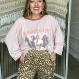 Wild Horses Oversized Graphic Tee  - Rose