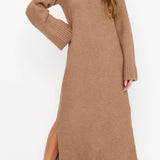 {MUMU} Lorraine Maxi Sweater Dress - Maple Brown Knit