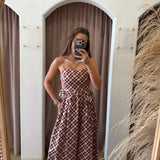Beatrice Plaid Maxi Dress - Holiday Tartan
