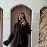 Chocolate Twist Sweater Dress - Dark Brown
