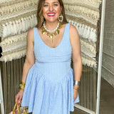 Pretty Please Skort Dress - Blue