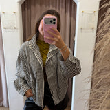 Throw On Game Day Checkered Jacket - Black