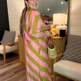 Kiwi + Pink Maxi Dress