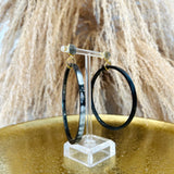 Bone Stud Hoop Earrings - Abalone #2