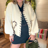 Leopard Laced Up Cardigan Sweater