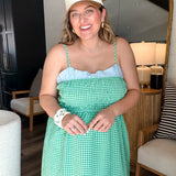 Lucky Clover Gingham Maxi Dress - Green