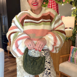 Retro Sherbet Striped Knit Sweater