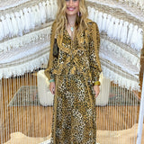 Samantha Lace Gown - Vintage Leopard