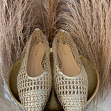 Jelly Mesh Flats Shoes - Gold
