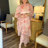 Orchid Bloom Midi Dress - Pink