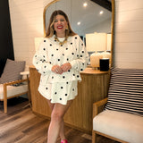 Summer Skort Set - Ivory Polka Dot