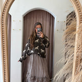 Perfect Plaid Midi Ruffle Skirt