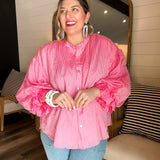 Bubbly Blouse - Pinstripe Pink