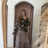 Perfect Plaid Midi Ruffle Skirt