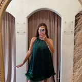 Emerald City Feathers Mini Dress