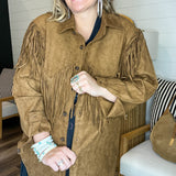 Country Camel Fringe Suede Jacket
