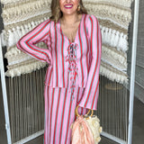 {Mumu} Thrill Tie Top - Porto Stripe