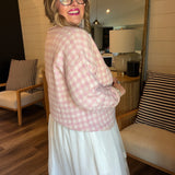 Strawberry Pink Gingham Pullover