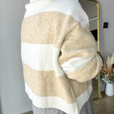 The Rory Cardigan - Bold Cream Stripe