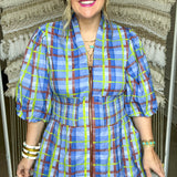 Poppy Plaid Midi Dress