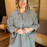 Black Tie Gingham Button Up