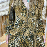 Samantha Lace Gown - Vintage Leopard