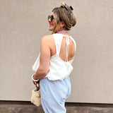 Crisp White Statement Bubble Top