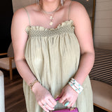 Celine Crinkle Maxi Dress - Green