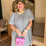 Hudson Bay Stripe Dress - Cloud + Lemon