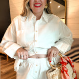 The Weekend Button Up Set - White