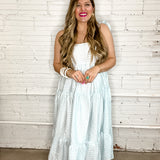 Baby Blues Gingham Midi Dress