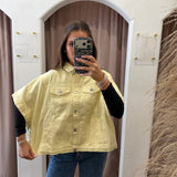 Butter Yellow Denim Poncho Jacket