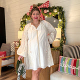 Whisper In White Trim Detail Mini Dress