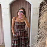 Apple Orchard Plaid Maxi Dress