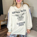 Cow Print Drawstring Pants - Blue