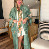 {Spell} Floridian Reversible Kimono Robe - Sage